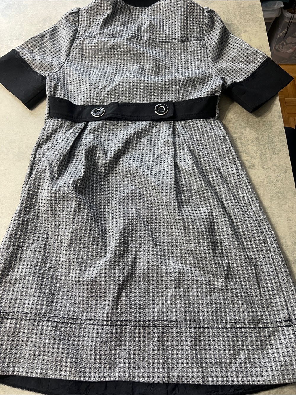 le chateau Gray & Black Patterned woman Dress - Picture 4 of 4